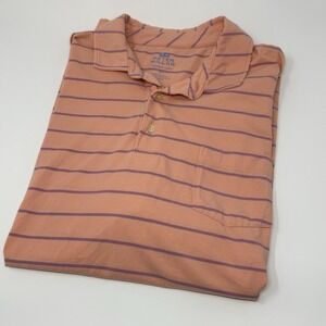 Peter‎ Millar Mens Sz Large Seaside Wash Peach Stretch Jersey Polo